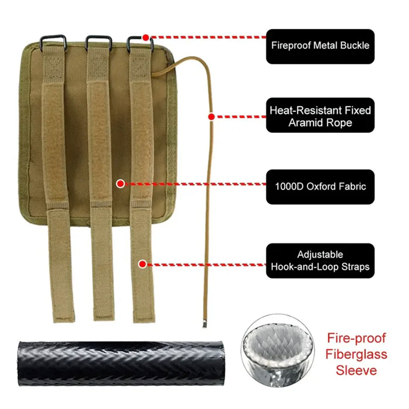 1200°F Heat Guard for Airsoft/Hunting Suppressors, 5/6/7/9 Inch Silencer Cover