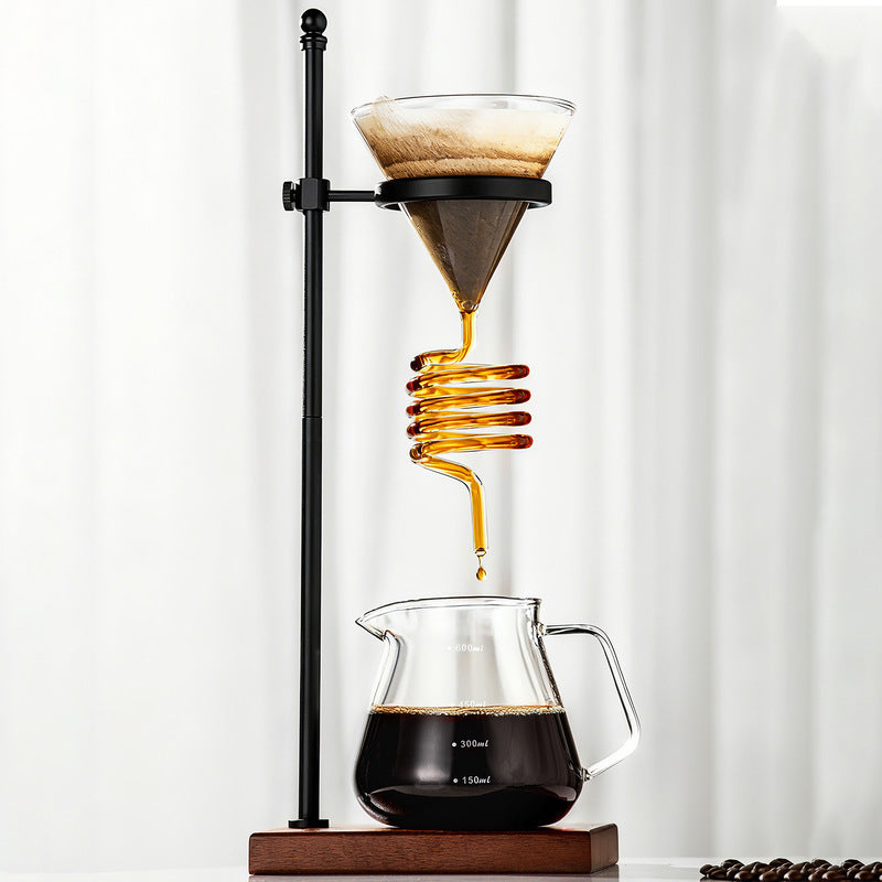 Spiral Cooling Pour-Over Coffee Filter Holder, Ins-Style Americano Dripper Stand with Spiral Chilling Design