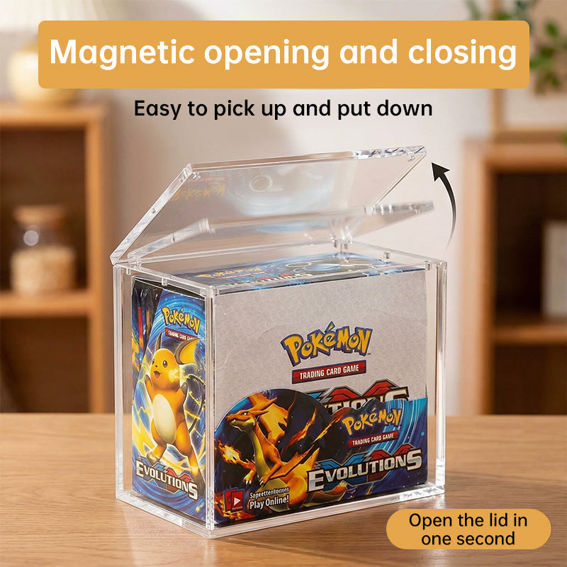 5mm Acrylic ETB Display Case, Magnetic UV-Resistant Lid, Stackable Anti-Slip Dustproof Box for Elite Trainer Box