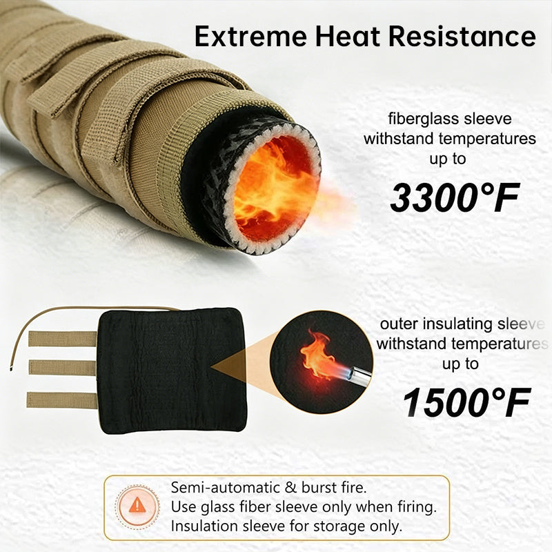1200°F Heat Guard for Airsoft/Hunting Suppressors, 5/6/7/9 Inch Silencer Cover
